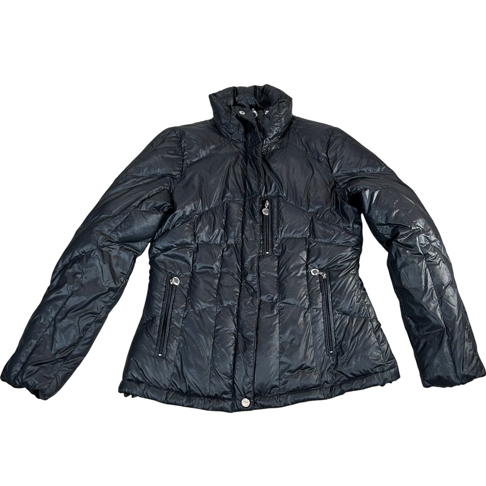 Calvin Klein Performance Womens Black Down Puffer Jacket Detachable Hood Missing